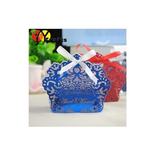 Luxury customized various colors festival and wedding occasion supply laser cut lace candy box