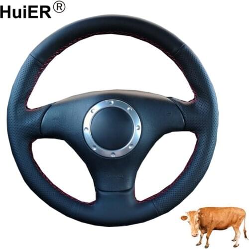 Hand Sewing Car Steering Wheel Cover Top Cow Leather For Audi A3 2000-2002 2003 A4 2003-2005 RS 6 2003 S4 2004-2006 TT 2001-2006