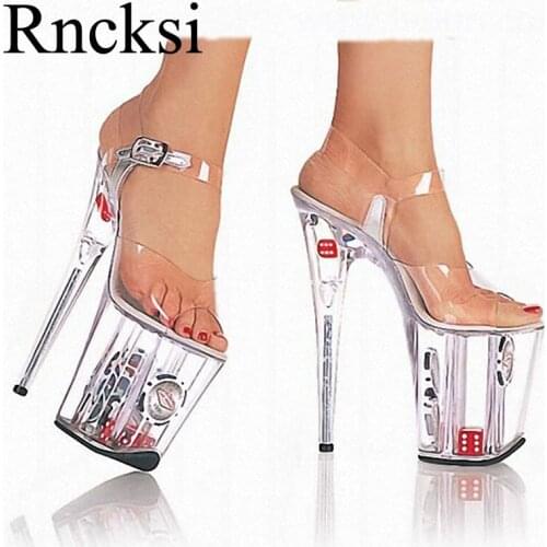 Rncksi New Sexy Women Sandal Shoes 20CM High Heel Platforms Pole Dance/Performance /Star /Model, Sandals Party / Wedding Sandals