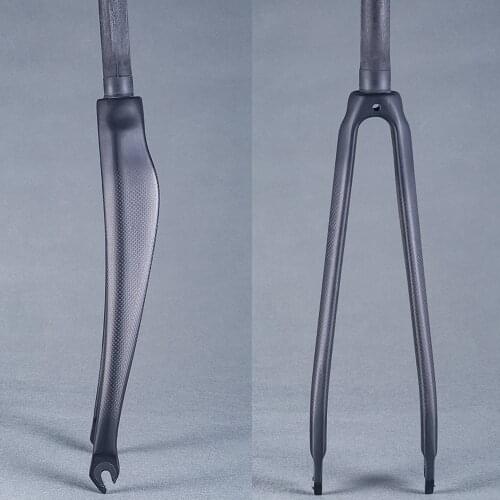 Carbon Fiber 3K Matte 700C Front Fork Cycing Road Bike Fork Bicycle Parts Steerer tube Diameter 1-1/8 in (28.6mm)