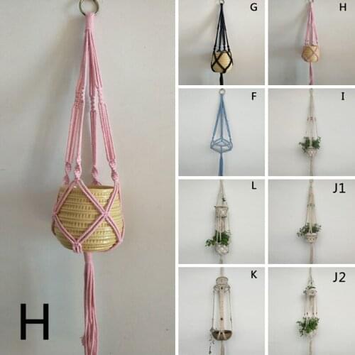 Vintage Macrame Plant Hanger Garden Flower Pot Holder Hanging Rope Basket Decor