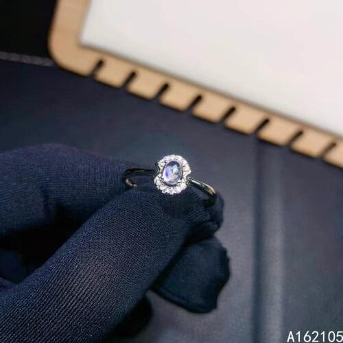 925 Pure Silver Chinese Style Natural Moonstone Womens Luxury Popular Simple Adjustable Gem Ring Fine Jewelry Support Detection