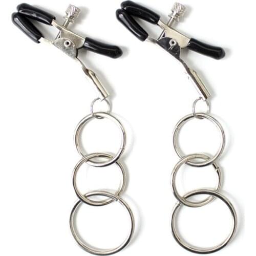 1 Pair Pretty Earrings BDSM Fetish Sex Toys Erotic Nipple Clamps Breast Clips With Metal Silver Iron Chain Pendant for Women