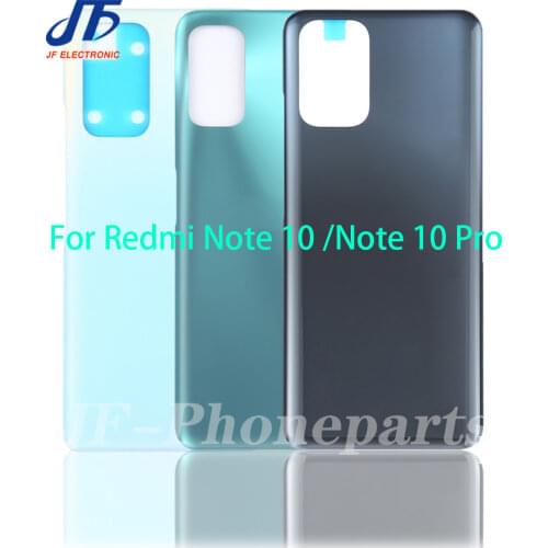 10Pcs Rear Housing Case For Xiaomi For Redmi Note 10 10S Pro Back Glass Battery Cover Door With Adhesive Replacement Parts