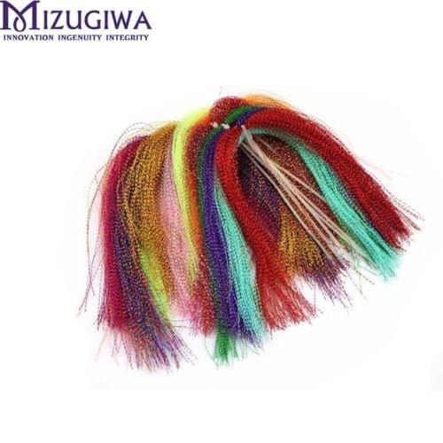 10packs Mixing Color Fly Fishing Tying Crystal Flash Fly Jig Hook Flashing Line Snapper Rig Shinning Line Lure