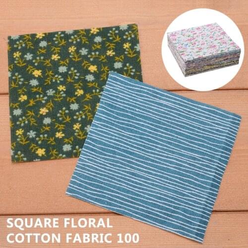 100pcs Assorted Floral Printed Cotton Cloth Square Sewing Quilting Fabric For Patchwork Needlework DIY Handmade Material