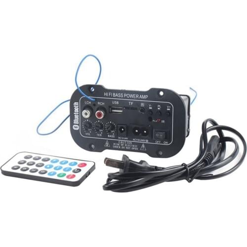 220V Car Bluetooth Amplifier Hi-Fi Bass Power Amplifier Board for Auto Cars Audio TF Player USB Small Distortion Subwoofer