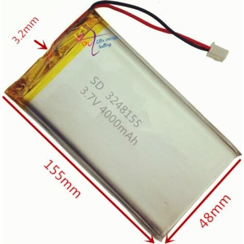 XHR-2P 2.54 4000mAh ex gratia 3248155 3050155 3.7V lithium polymer battery 3550155 player