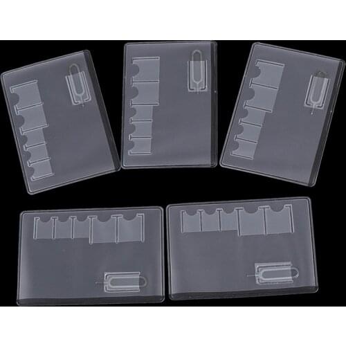5 Pcs/Lot 6 Sim Card Storage Case Box Bag Easy Carry Clear Protector Portable For Sim Memory Card Transparency Universal