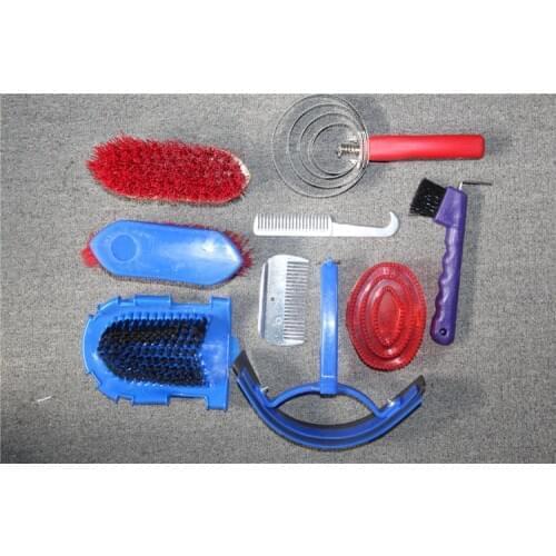 Aoud Saddlery Horse Riding Racing Equipment Horse Cleaning Tool 10 pcs/set Horse Massage Brush Paardensport Equitation Cheval