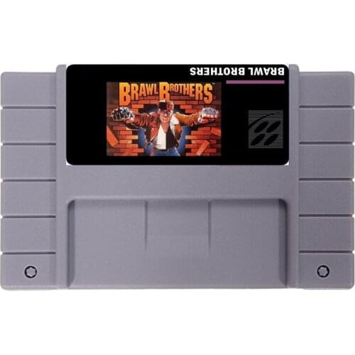 Brawl Bros. 16 bit NTSC Big Gray Game Card For USA Version Game Player