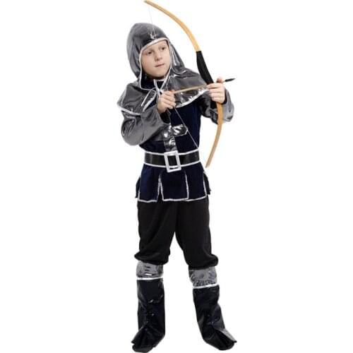 Halloween Party Kids Royal Warrior Knight Costumes Boy Soldier Hunter Ninja Children Medieval Roman Cosplay Carnival Fancy Dress