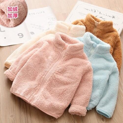 Kids Coats Thicken Plus Velvet Lamb Jackets for Girl Kids Clothing 2 3 4 5 6 7 Years Toddler Baby Girl Jacket 2019 Autumn Winter