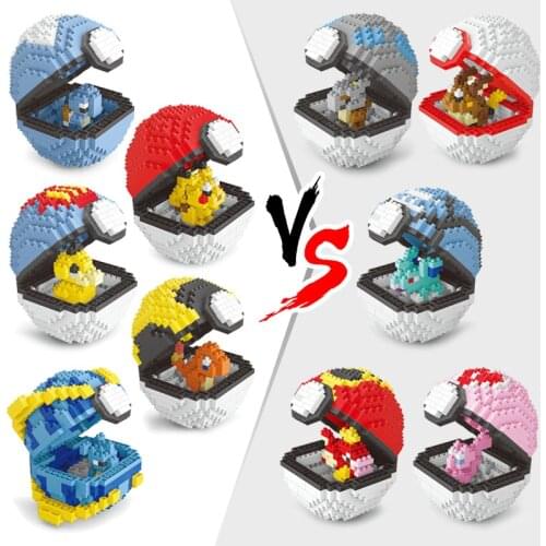 DIY Pokemon Mini Building Blocks Toys Bricks Pikachu Ball Charizard Anime Diamond Doll Pocket Monster Children Gifts Toy