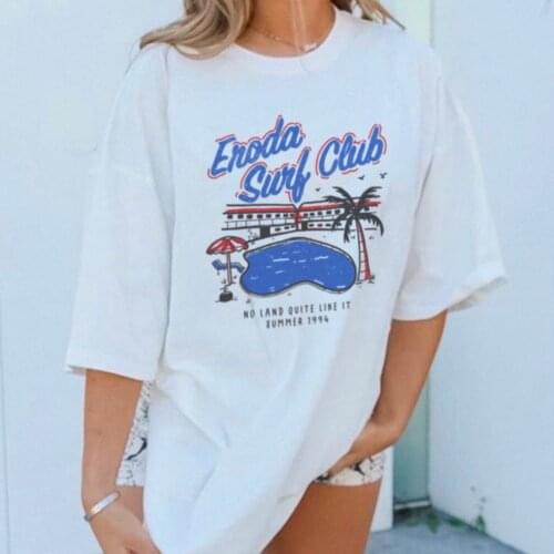 Eroda Women T-shirt Unisex Classical Swimming Pool Printing Shirt Villa Vacation Casual Women Tee Couple Holiday Loose Tops