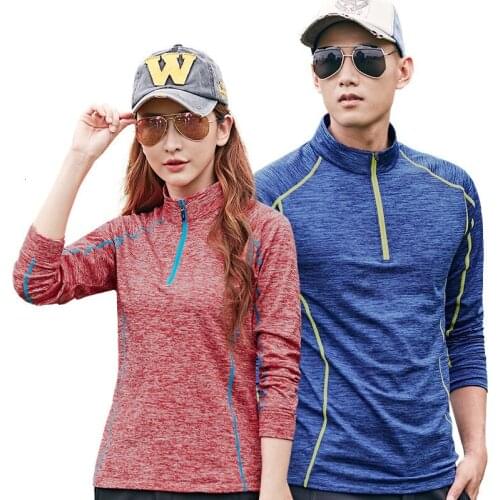 Lovers Outdoor Long Sleeve T-Shirt Polyester Quick-drying Breathable Elasticity Comfortable Men And Woman Hiking Camping Clothes
