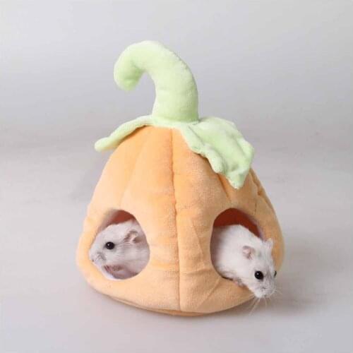 Hamster Cage Pumpkin House Cartoon Soft Hamster Cave Nest Small Animal Warm Cave for Hamster Hedgehog Mouse Rat Guinea Pig