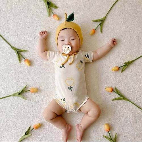 2021 New Baby Summer Short Sleeve Bodysuit Cute Printed Baby Boy Jumpsuit Newborn Girl Onesie Childrens Clothing