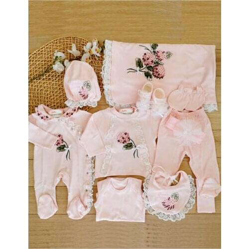 Girl Baby Natural Lux Kanaviçeli Hospital Output for Newborn Bay Soapy The Zibin set 03-month