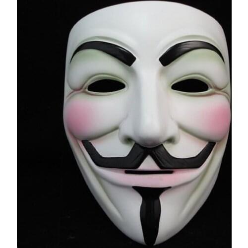 Halloween Christmas Party Movie Cosplay V For Vendetta Hacker Practical Joke Anonymous Guy Fawkes Mask Party Decoration Supplies