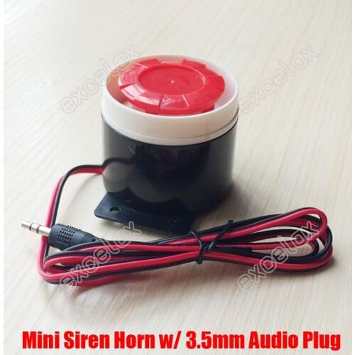 Mini 15W DC12V Wired Alarm Siren Horn Home Office Indoor Security Warning Sound Speaker 3.5mm Audio Plug 95cm Cable High Volume