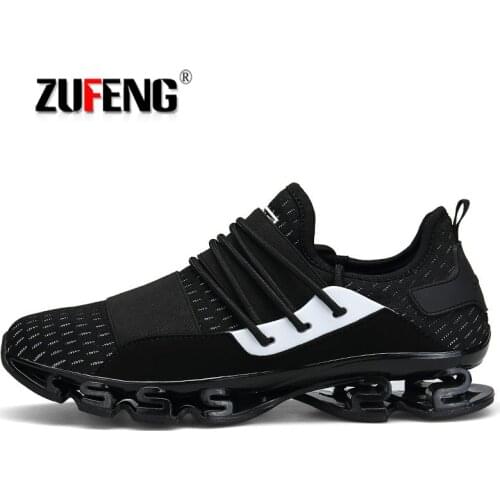 Big Size Blade Cushioning Men Running Shoes Trekking Light Sports Shoes Breathable Mesh Outdoor Jogging Gym Sneakers