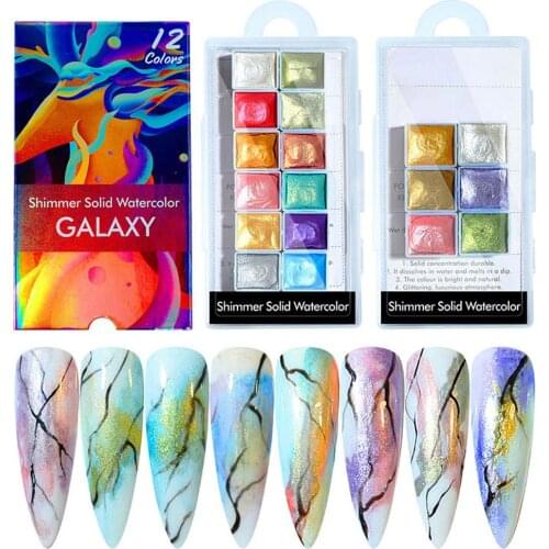 Nail Watercolor Art Decoration Solid Paint Nails Accessories Glitter Fashion Solid Nail Watercolor Manicure Set