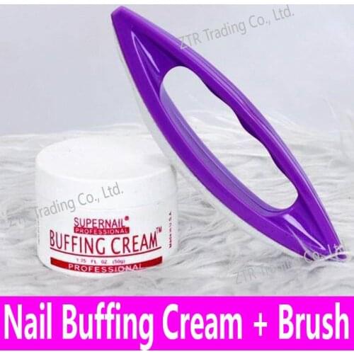 1set Nail Art Buffing Cream 50g + Wax Polishing Brush Nail Varnishing Toolkit Wax Coat Kit Tips Luster Buffer Decoration Tools