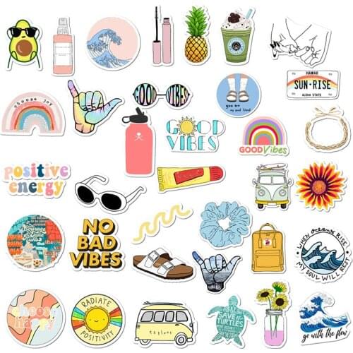 35Pcs/lot Simple Girl Cute Cartoon Vsco Sticker Pack DIY for Laptop Luggage Guaitar Skateboard Toy Waterproof Decal Stickers