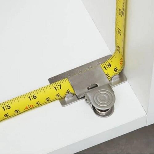 New Measuring Tape Horizontal Elevation Measuring Clip Ruler Tool Stainless Iron Corner Edge Clamps Fixed Measuring Tools