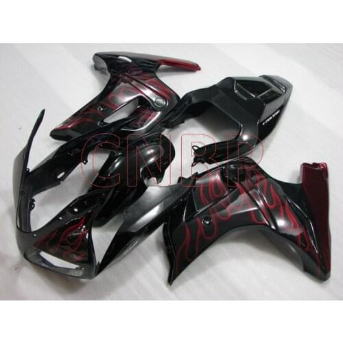 Fairing SV650 2003 - 2013 Black Red Flame Body Kits SV1000 2006 Fairing Kits for Suzuki SV1000 05 06