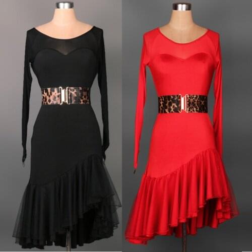 Adult/Child Latin Dance Dress Red/Black/Purple/Yellow Dress For Ballroom Dancing Latin Ballroom Dancing Dresses Skirt DQ13002