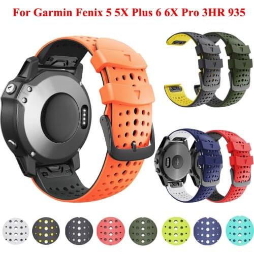 New 22 26mm Smart Silicone Replacement Strap for Garmin Fenix 6 6X Pro 5 5X Plus 3 3 HR Forerunner 935 945 Wristband Band Correa