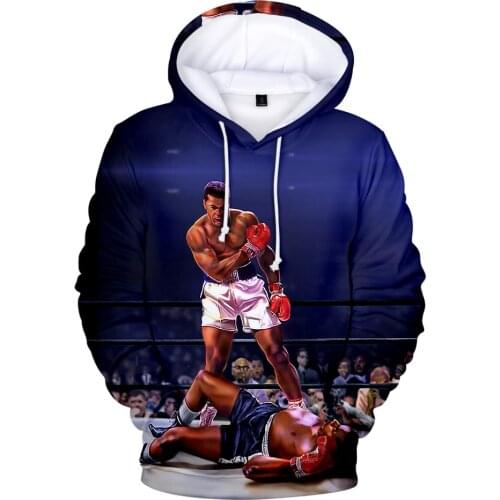 Muhammad Ali Hoodies Men Sweatshirts Long Sleeve Pullover Coat Casual 3D Print Famous boxing champion Muhammad Ali Hoodies
