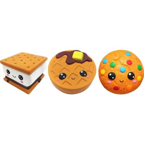 Squishy Jumbo Soft Slow Rising Toys Biscuits Cookie Bread Squishy Squeeze Toy Relieve Pressure Mobile Phone Pendant
