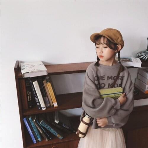 Girls' Hoodies Sweatshirts Kids Outwear 2021 Scoop Velvet Thicken Warm Winter Autumn Cotton Fleece Plus Size Childrens Clothing