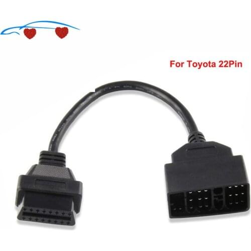 Top OBD2 Cable Adapter for T-yota 22Pin to 16Pin OBD OBD2 Diagnostic Connector 22 Pin to 16 Pin For ToY-0ta 22PIN ODBII Cable