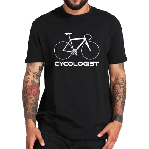 Bike T Shirt Cycologist Bicycle Graphic Print Design Short Sleeve Tops Tee Homme 100% Cotton