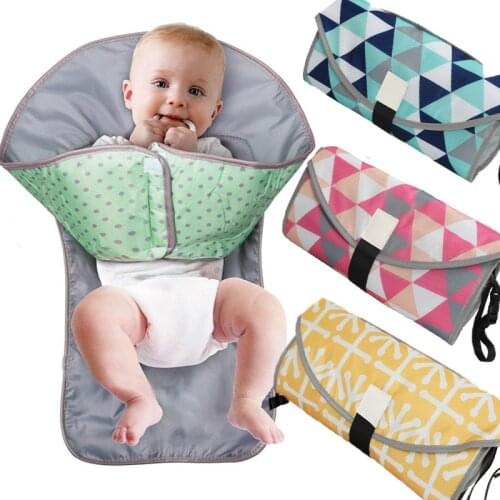 3-in-1 Waterproof Baby Changing Pads Diaper Changing Station Portable Infant Baby Foldable Urine Mat Nappy Bag Diaper Cover Mat