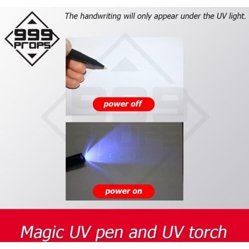 Magic UV pen and UV torch for escape room game props adventure game 999 PROPS