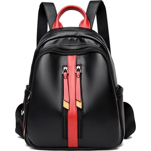 Female backpack high-quality leather PU fashion backpack large-capacity female student school bag multi-function shoulder bag