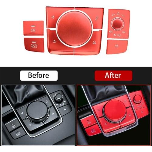 10x Button Cover Accessories Car Aluminum Alloy CX30 Console Decoration Multimedia Practical