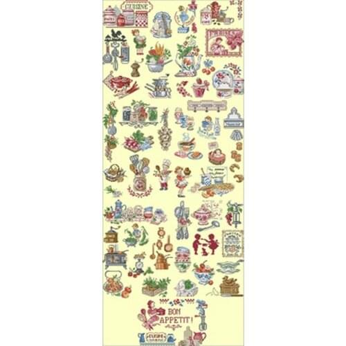 11/14/16/18/22/25/28ct Kitchen cutlery illustration patterns Counted Cross Stitch Cross Stitch Kits Embroidery Needlework Sets
