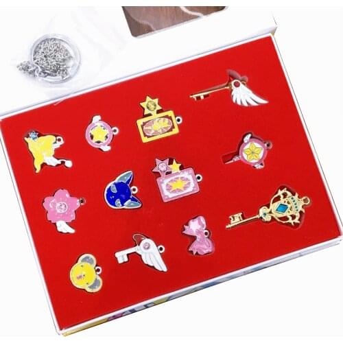 12pcs/set Anime Cardcaptor Sakura magic card Pendant Necklace Athemis card girl star Jewelry DIY Choker for ladys kids gift