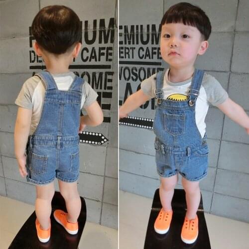 2018 Spring/Summer baby pants kids baby girls boys denim shorts overalls for girls denim jeans children jumpsuit shorts 1-6Y