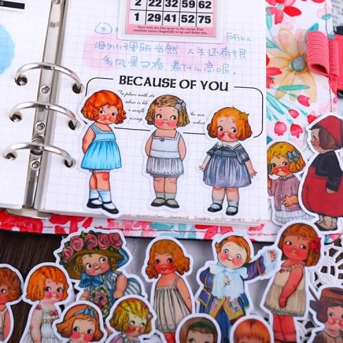 26PCS Creative kawaii Cute Cartoon Retro doll scrapbooking stickers /decorative sticker /DIY craft photo albums/Children