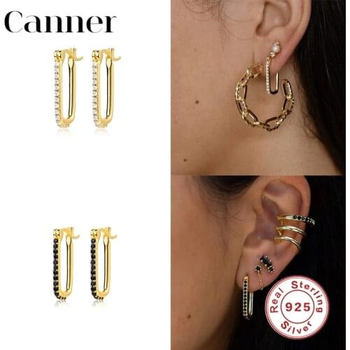 Canner Chain Earrings For Women 925 Sterling Silver Piercing Pendientes Daily Accessories Sterling Silver Jewelry Hoops 2020 W5