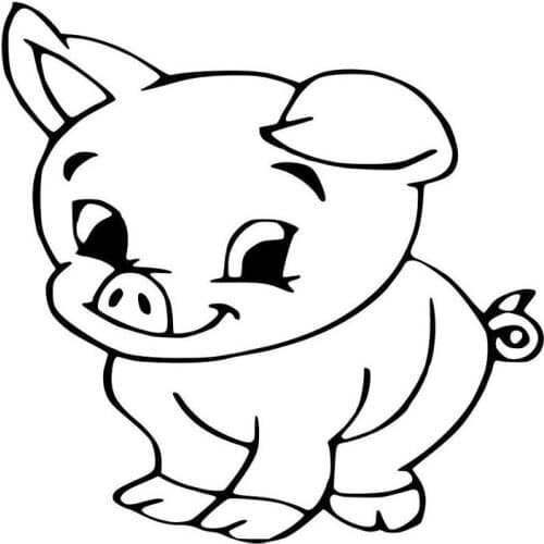 Car- stying 15*15CM Big Eyes Baby Pig Cartoon Fashion Car Styling Car Car Sticker Decorative Art sticker Jdm