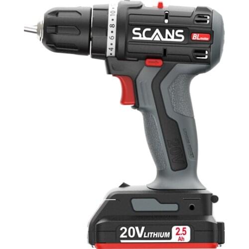 SCANS 20V Brushless Lithium Electric Cordless Drill S182 Industrial-grade Rechargeable High-power Electric 45N.m Power Tools