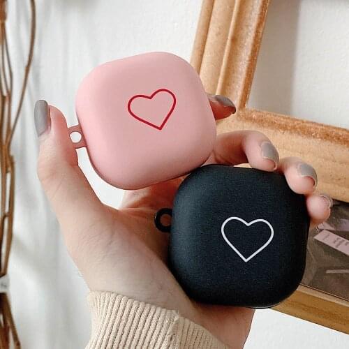Earphone Case For Samsung Galaxy Buds Live Heart Cases Hard Plastic Matte Bluetooth Headset Charging Box Protector Cover Gift